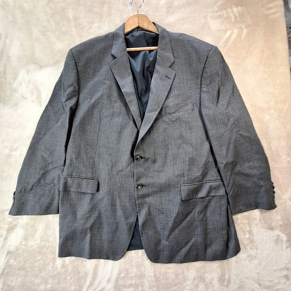 Lauren Ralph Lauren Sport Coat Mens 50R Gray Wool Check Tweed Single Vent 2 Btn